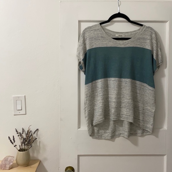 Madewell | Colourblock Linen T Shirt Small - Picture 1 of 6